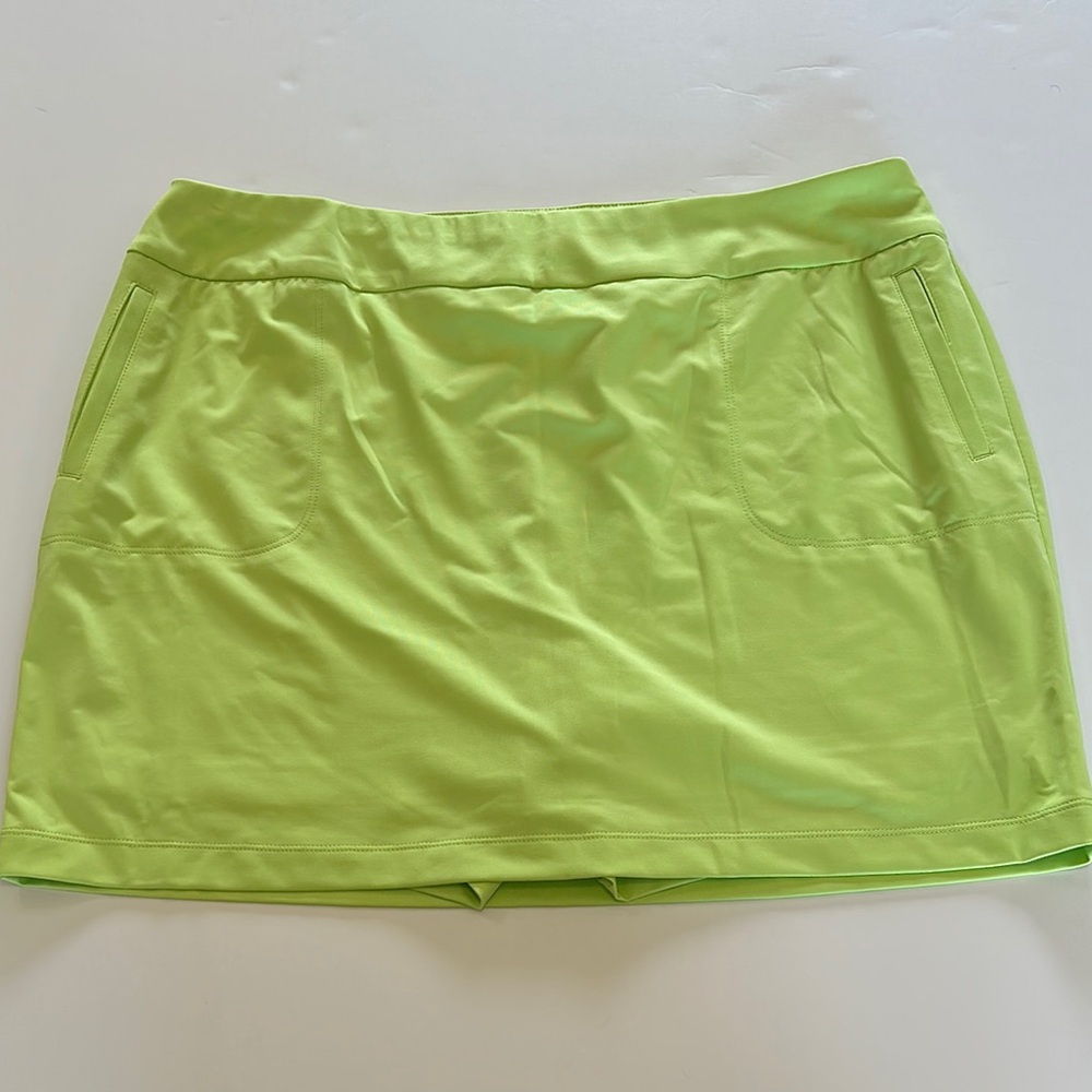 Chicos Lime Green Mini Skirt with Pockets